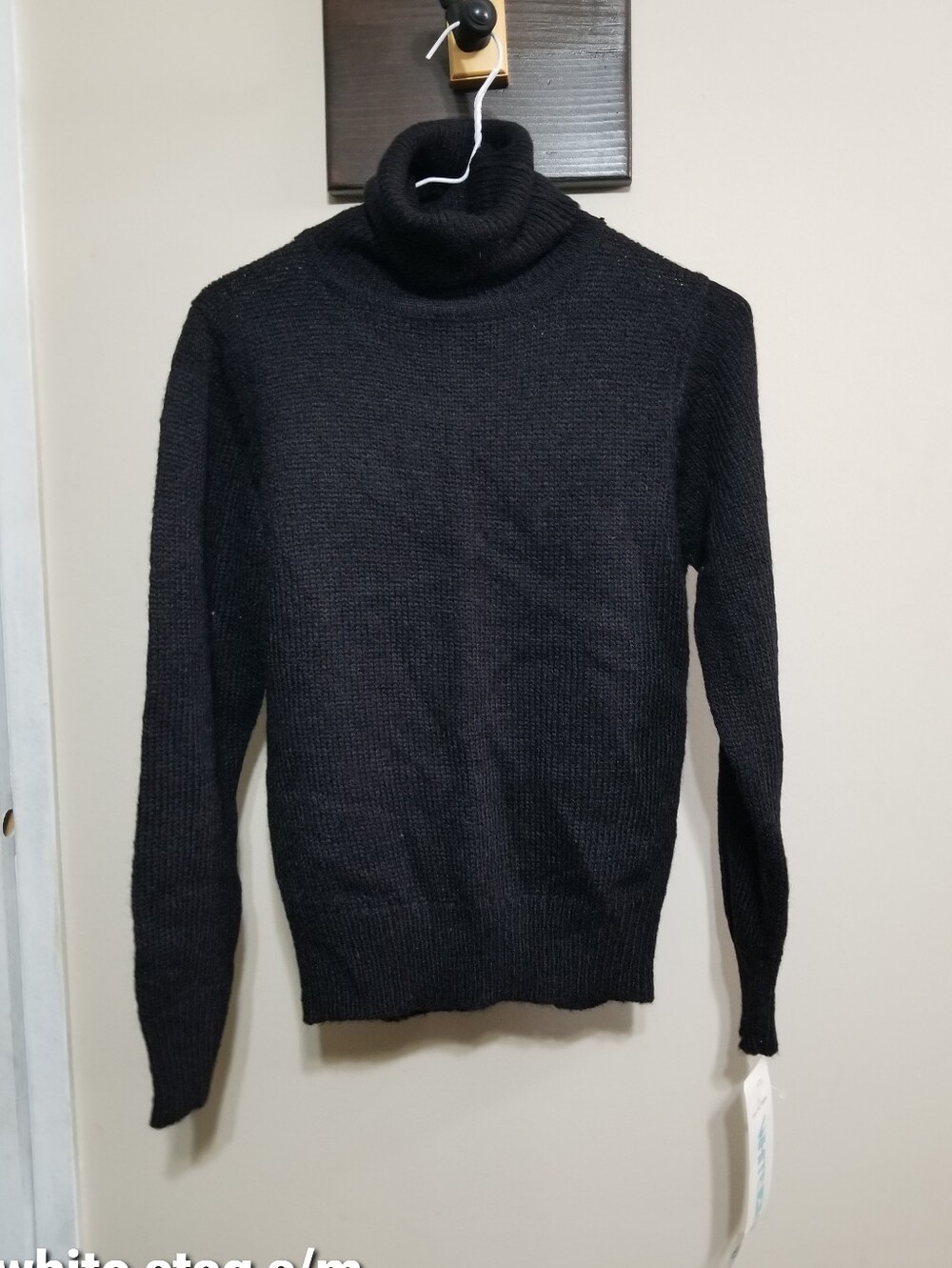White Stag Sweater Black Turtleneck S/M Nwtags